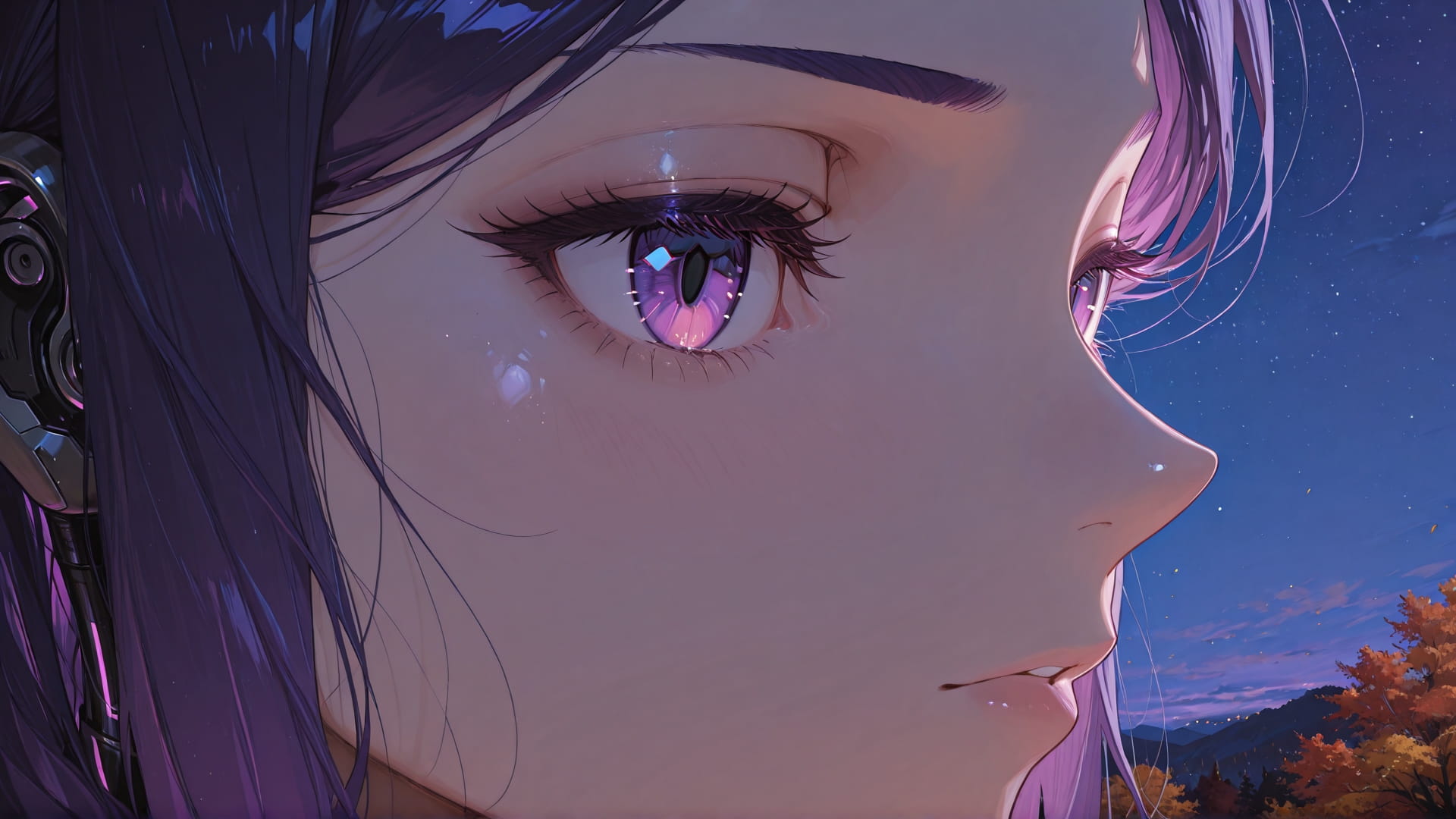 Purple Night Sky TextureCheck smartphone wallpaper free download, vertical 16:9 format, Purple, Night, Sky, Autumn