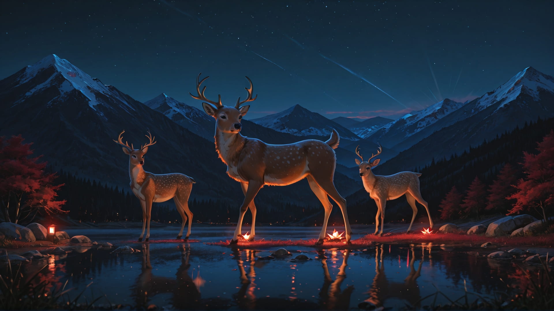 Red Night Mountain TextureCheck smartphone wallpaper free download, vertical 16:9 format, Red, Night, Mountain, Spring