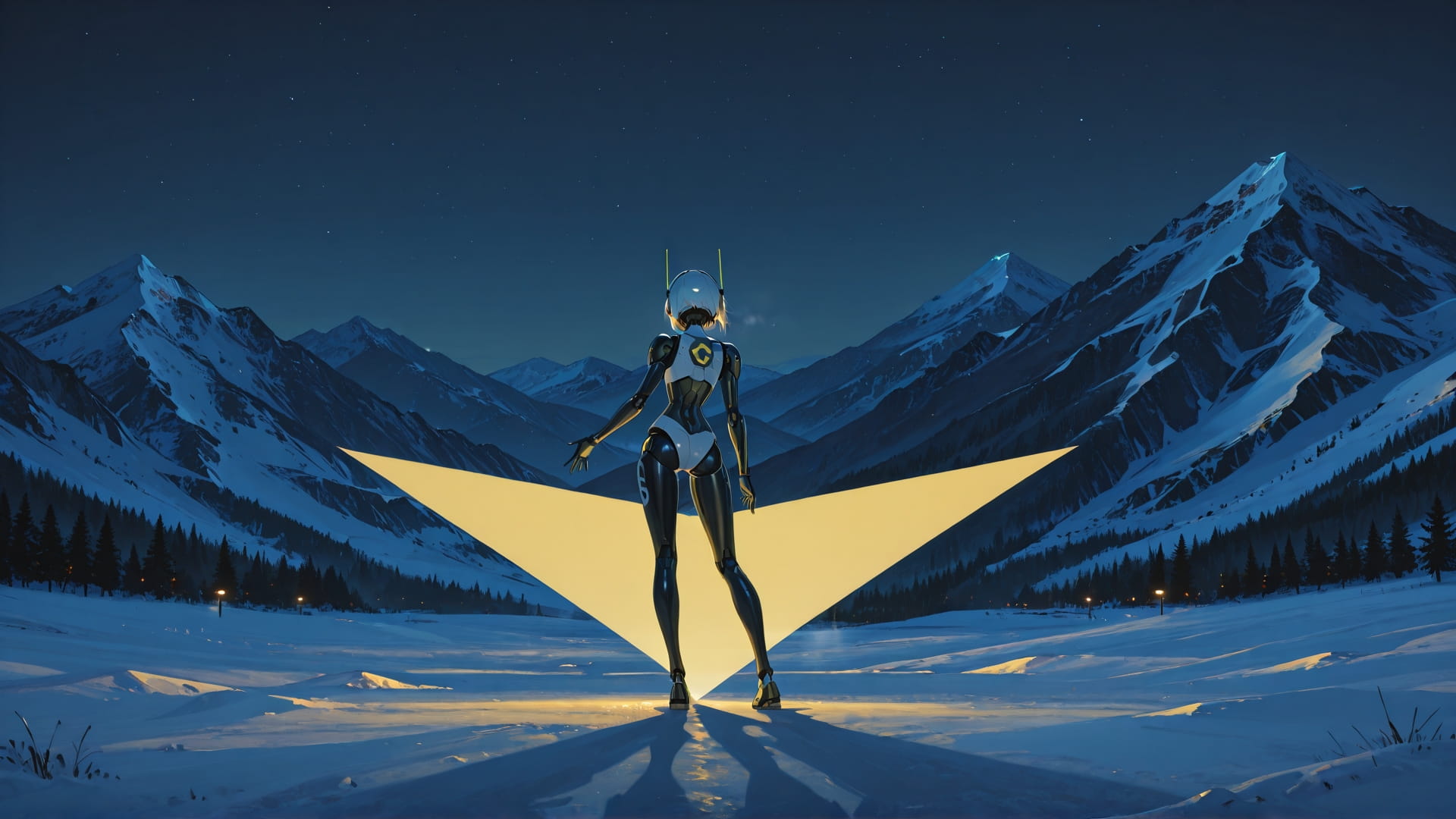 Yellow Night Mountain TextureCheck smartphone wallpaper free download, vertical 16:9 format, Yellow, Night, Mountain, Winter