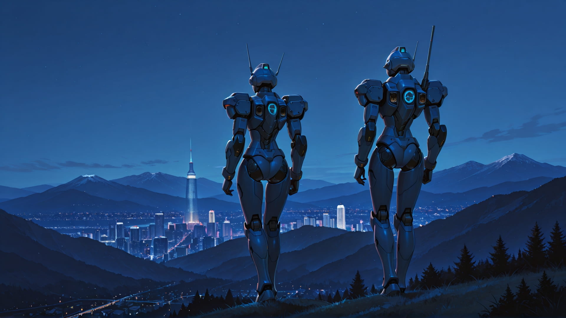 Blue Night Mountain USA smartphone wallpaper free download, vertical 16:9 format, Blue, Night, Mountain, Spring