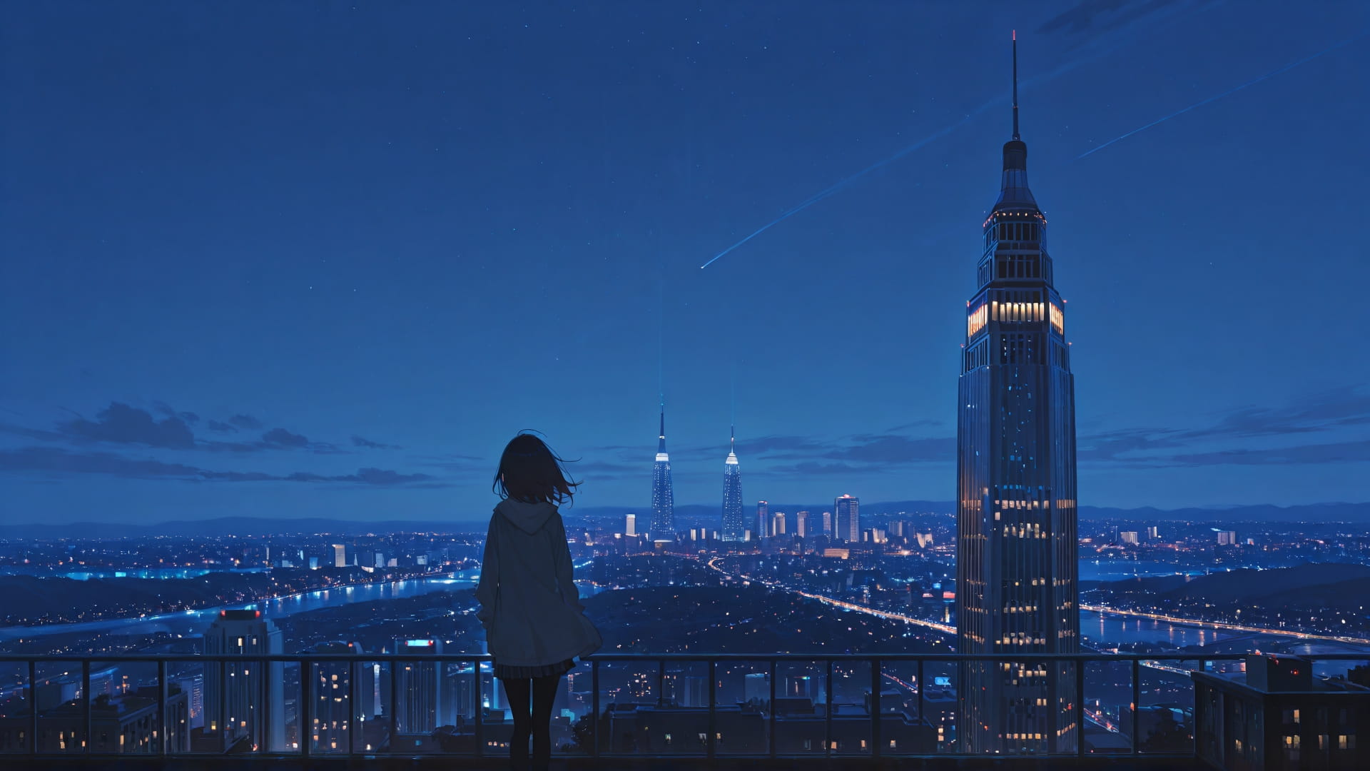 Blue Night Sky USA smartphone wallpaper free download, vertical 16:9 format, Blue, Night, Sky, Spring