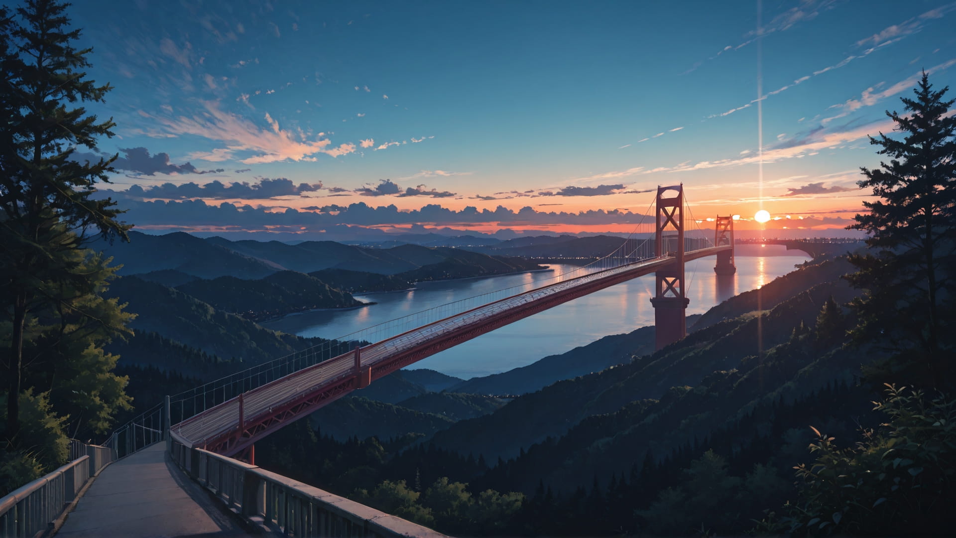 Blue Sunset Nature USA smartphone wallpaper free download, vertical 16:9 format, Blue, Sunset, Nature, Summer 001