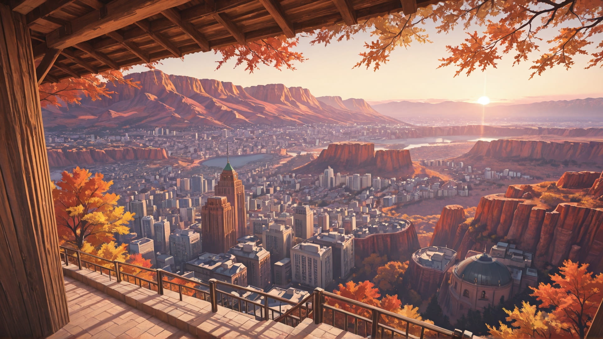 Brown Afternoon City USA smartphone wallpaper free download, vertical 9:16 format, Brown, Afternoon, City, Autumn 001