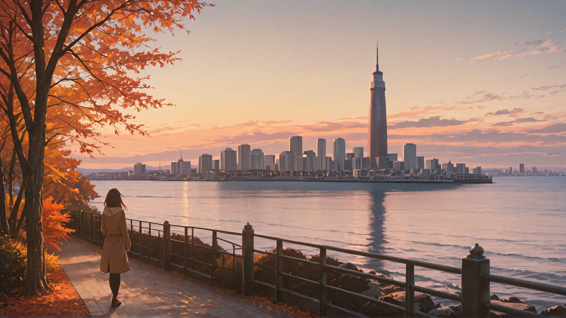 Brown Afternoon Sea USA smartphone wallpaper free download, vertical 16:9 format, Brown, Afternoon, Sea, Autumn 001