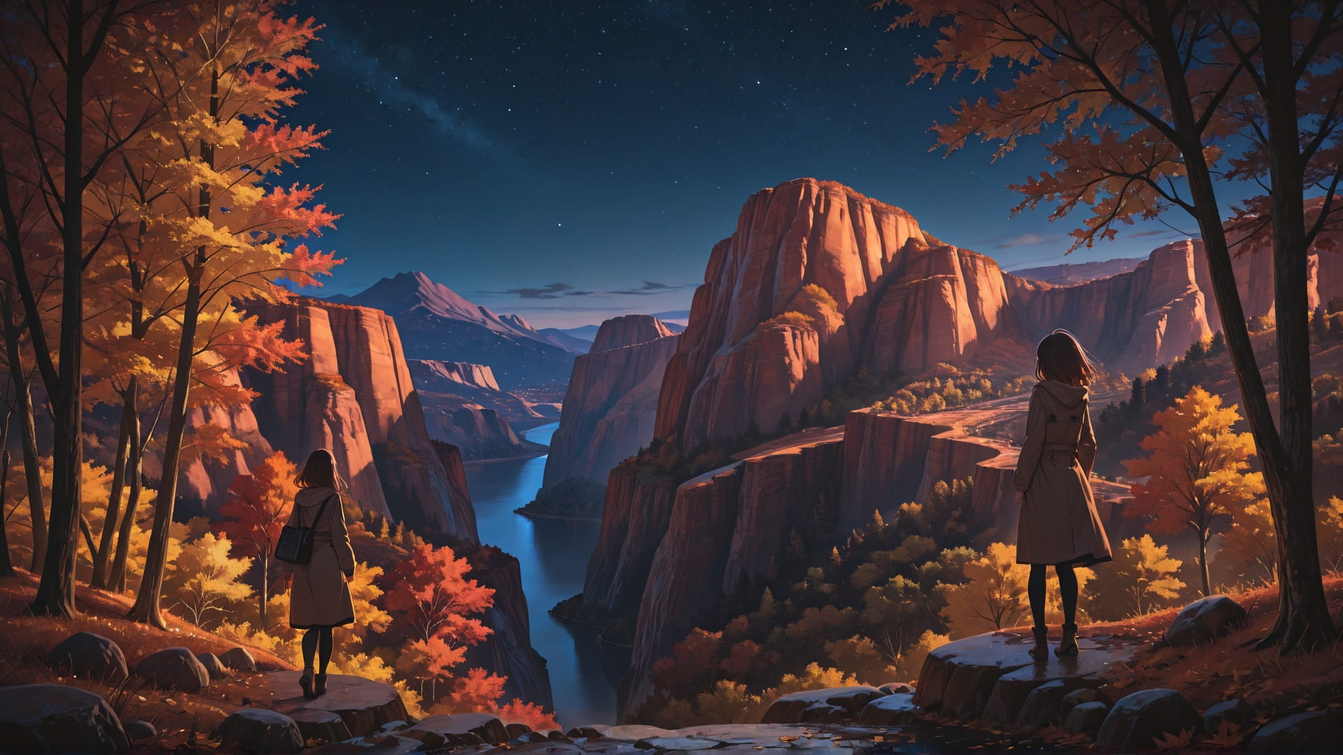 Brown Night Nature USA smartphone wallpaper free download, vertical 16:9 format, Brown, Night, Nature, Autumn