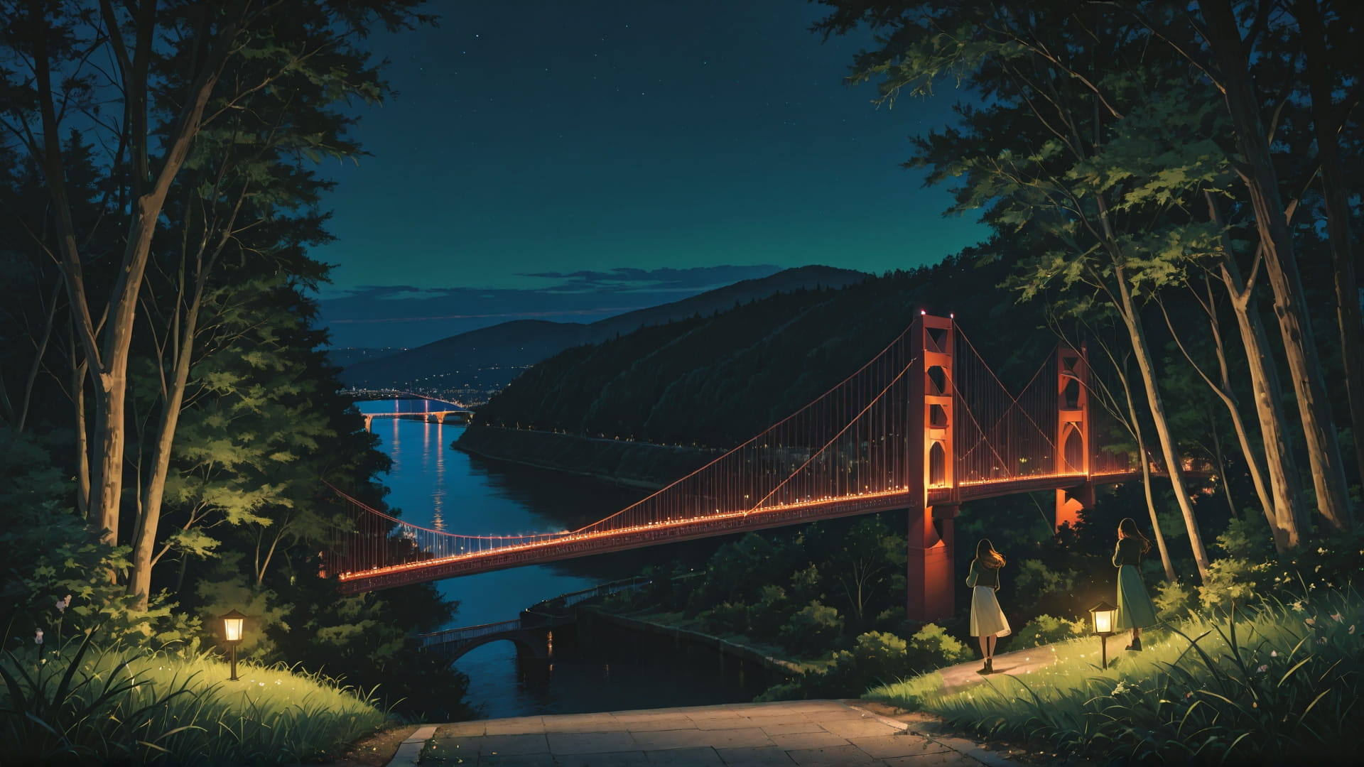 Green Night Nature USA smartphone wallpaper free download, vertical 16:9 format, Green, Night, Nature, Spring