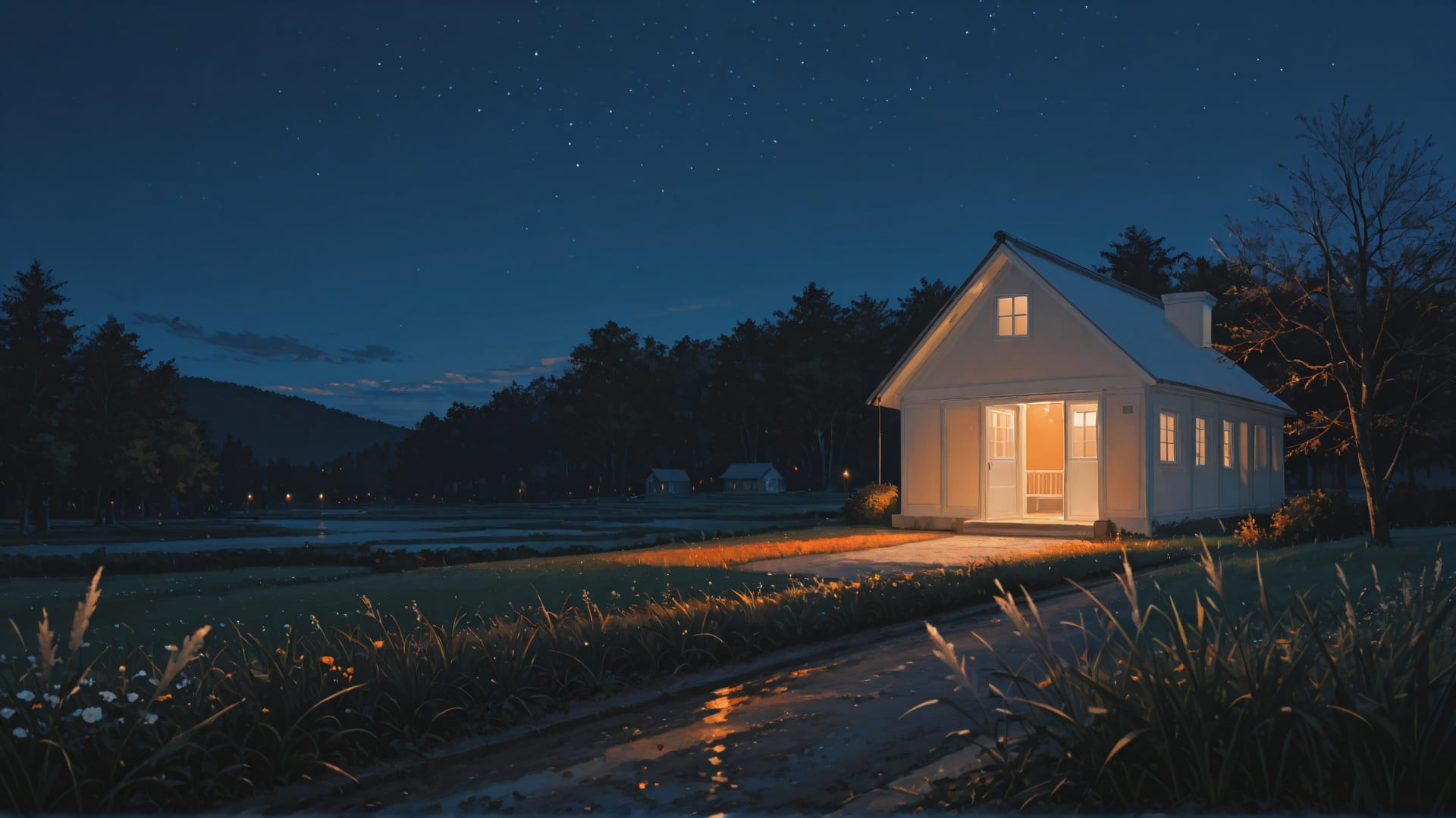 Orange Night Sky USA smartphone wallpaper free download, vertical 16:9 format, Orange, Night, Sky, Spring 001