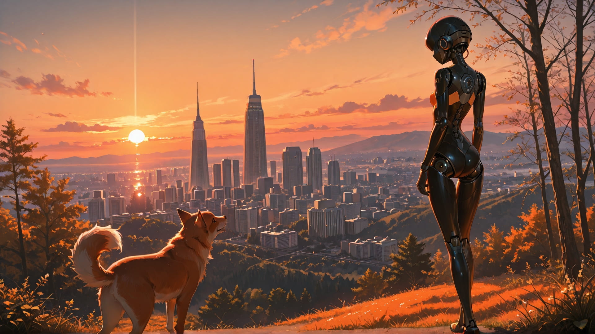 Orange Sunset Nature USA smartphone wallpaper free download, vertical 16:9 format, Orange, Sunset, Nature, Spring