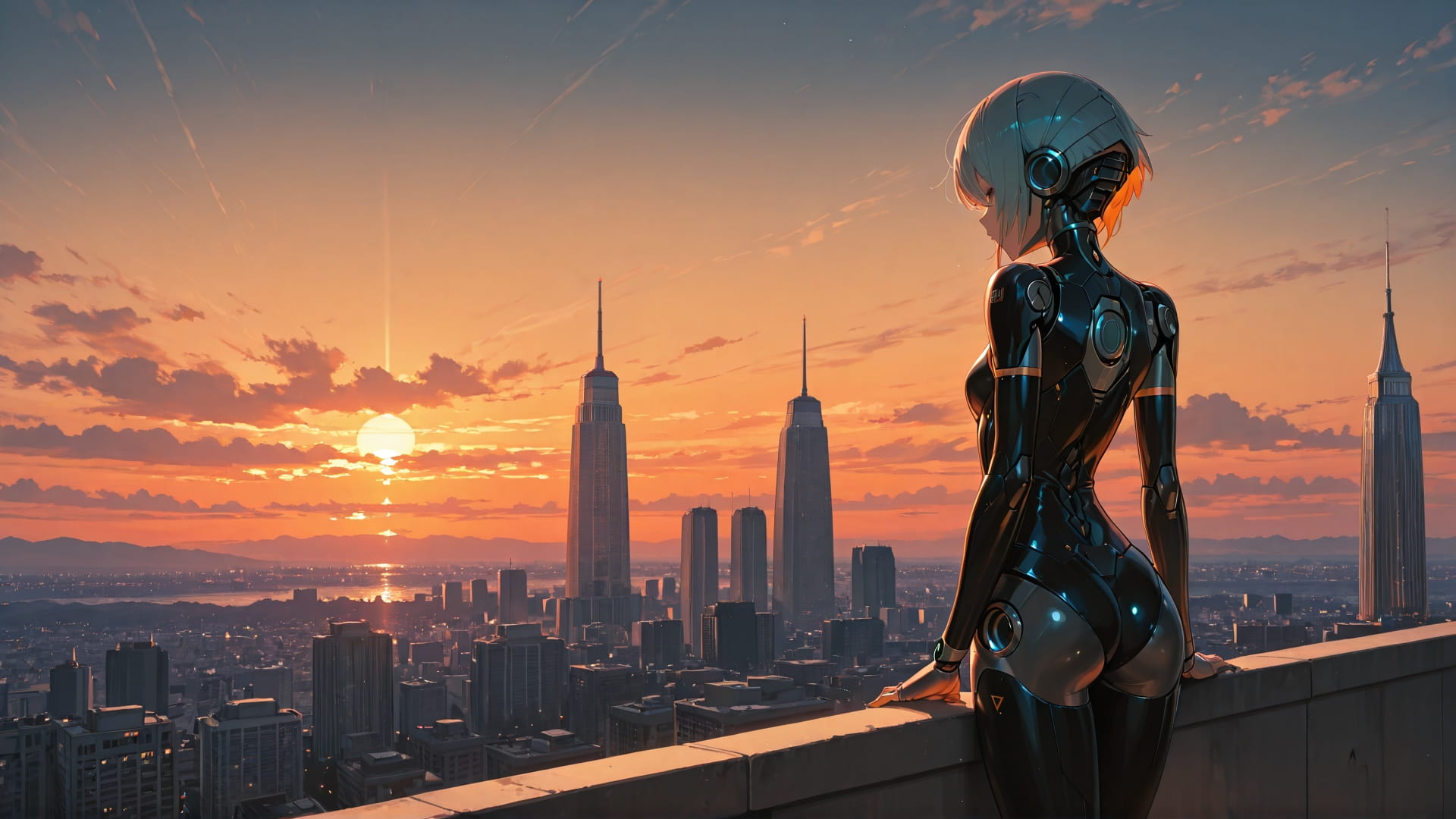 Orange Sunset Sky USA smartphone wallpaper free download, vertical 16:9 format, Orange, Sunset, Sky, Summer