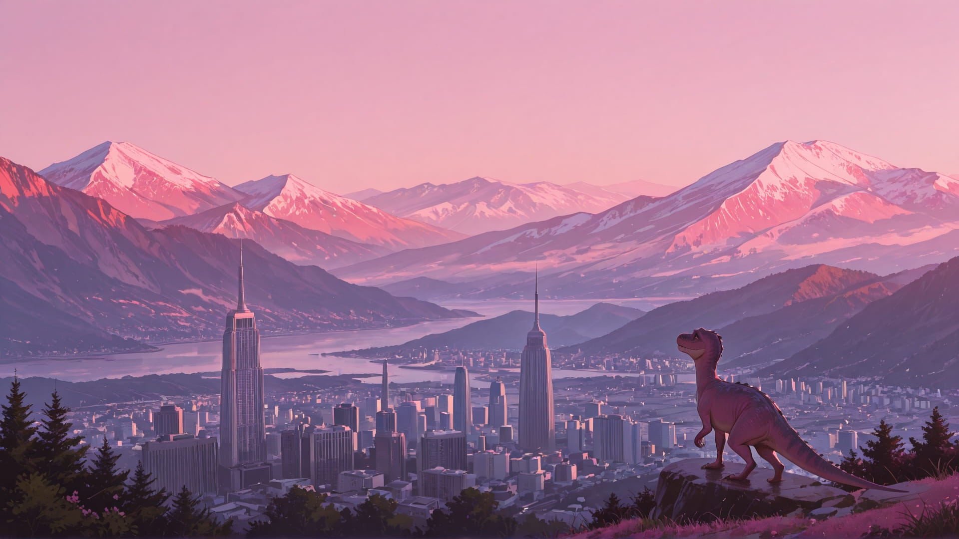 Pink Afternoon Mountain USA smartphone wallpaper free download, vertical 16:9 format, Pink, Afternoon, Mountain, Spring