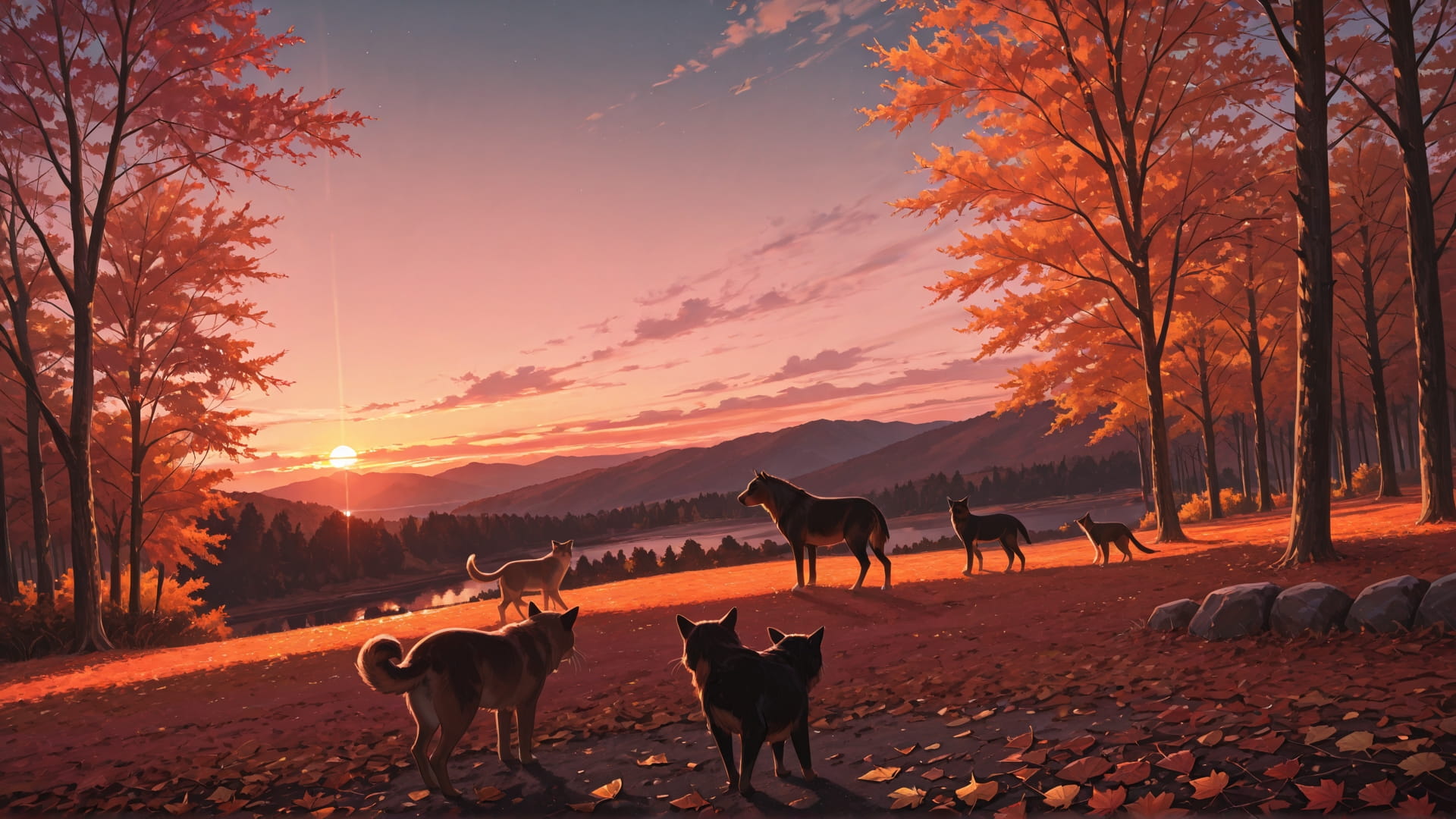 Pink Sunset Sky USA smartphone wallpaper free download, vertical 16:9 format, Pink, Sunset, Sky, Autumn