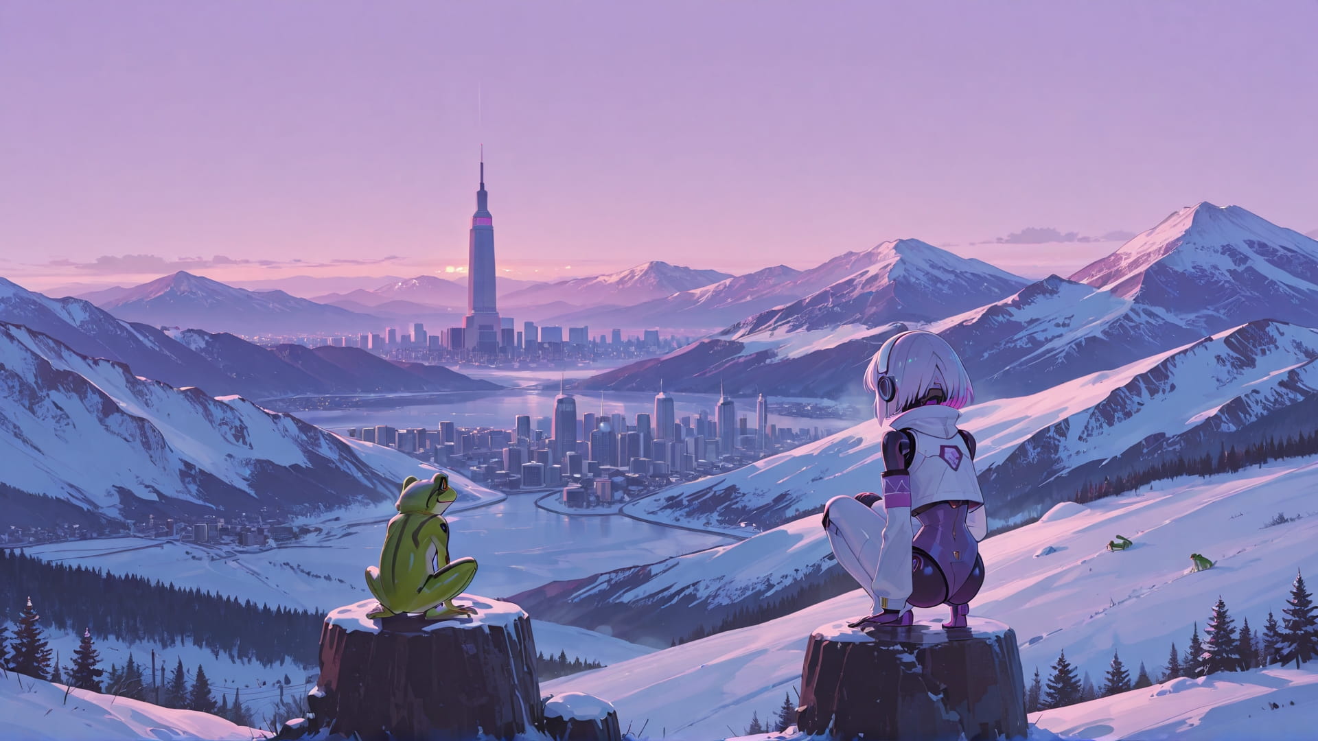 Purple Afternoon Mountain USA smartphone wallpaper free download, vertical 16:9 format, Purple, Afternoon, Mountain, Winter