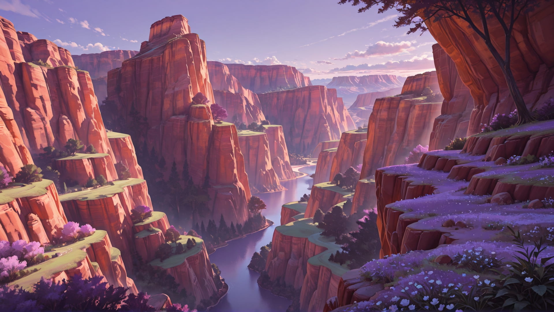 Purple Afternoon Nature USA smartphone wallpaper free download, vertical 16:9 format, Purple, Afternoon, Nature, Spring 001