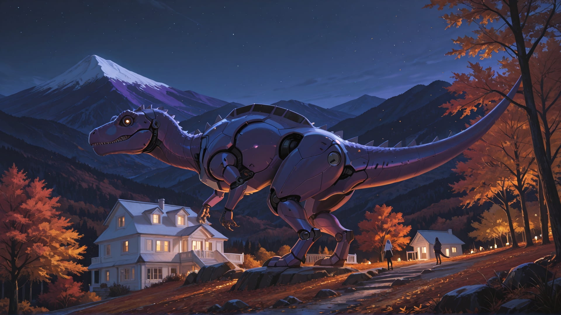 Purple Night Mountain USA smartphone wallpaper free download, vertical 16:9 format, Purple, Night, Mountain, Autumn