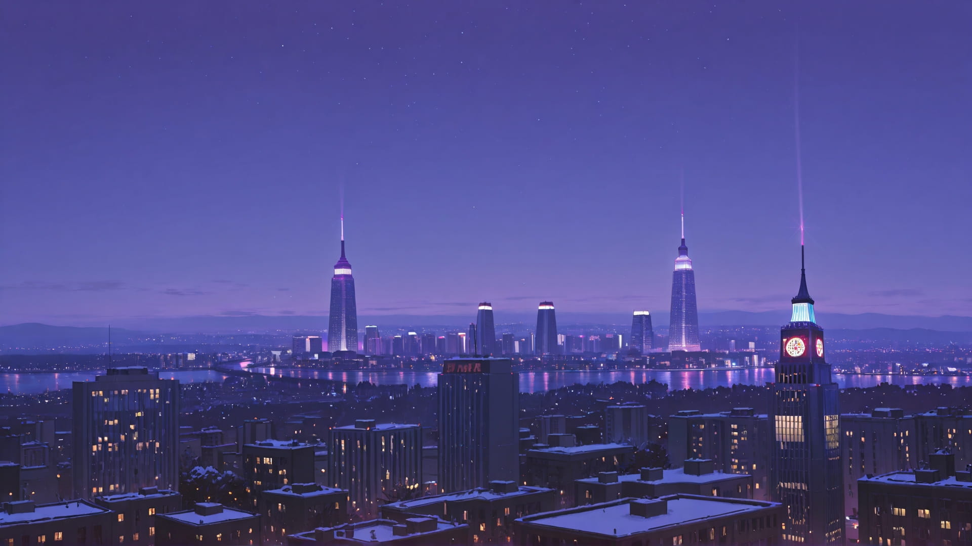 Purple Night Sky USA smartphone wallpaper free download, vertical 16:9 format, Purple, Night, Sky, Winter 001