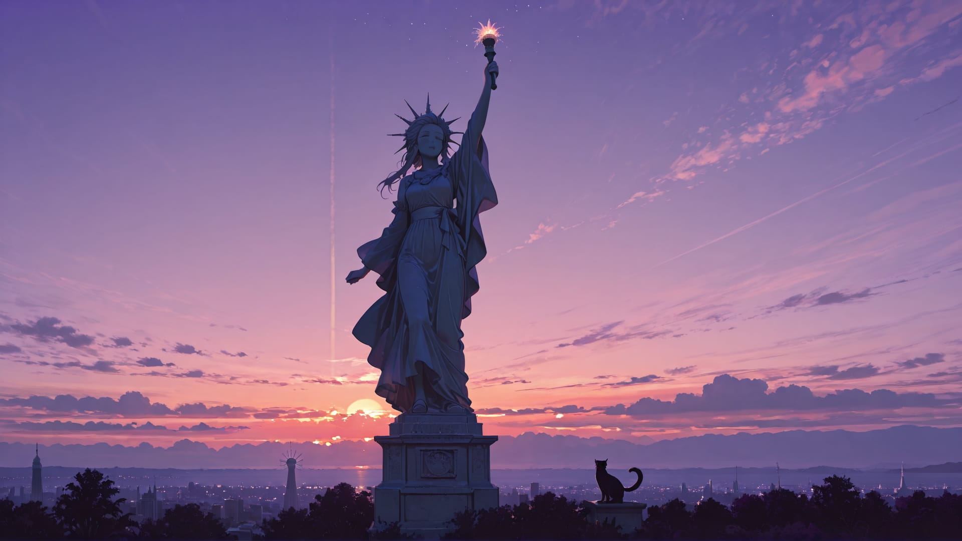 Purple Sunset Sky USA smartphone wallpaper free download, vertical 16:9 format, Purple, Sunset, Sky, Spring