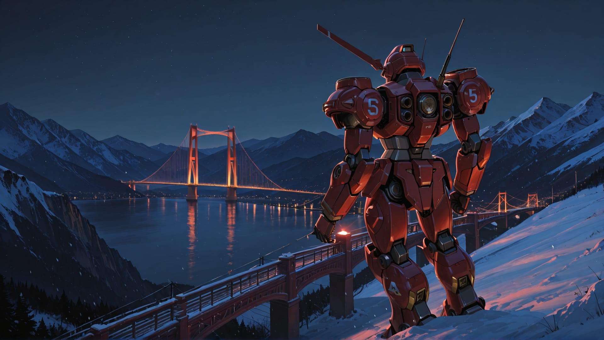 Red Night Mountain USA smartphone wallpaper free download, vertical 16:9 format, Red, Night, Mountain, Winter