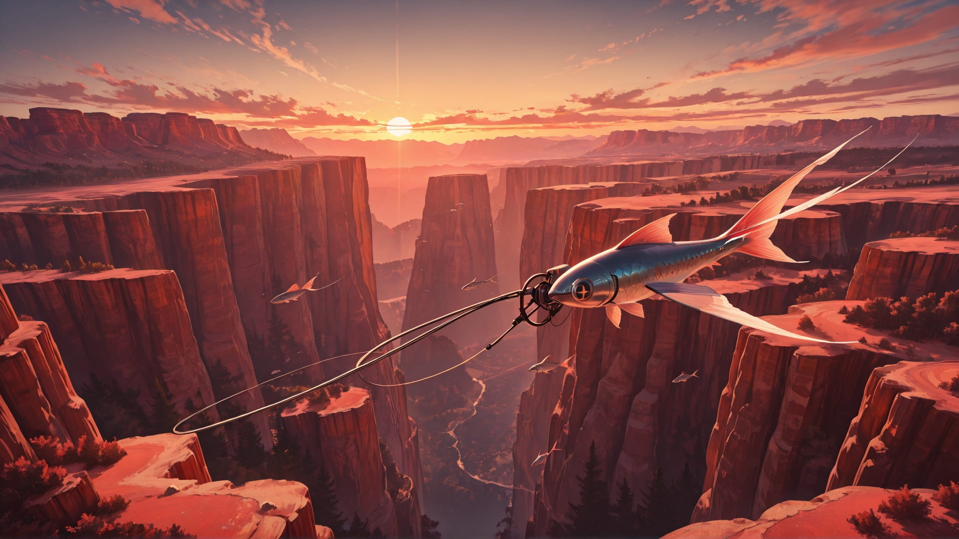 Red Sunset Nature USA smartphone wallpaper free download, vertical 16:9 format, Red, Sunset, Nature, Summer