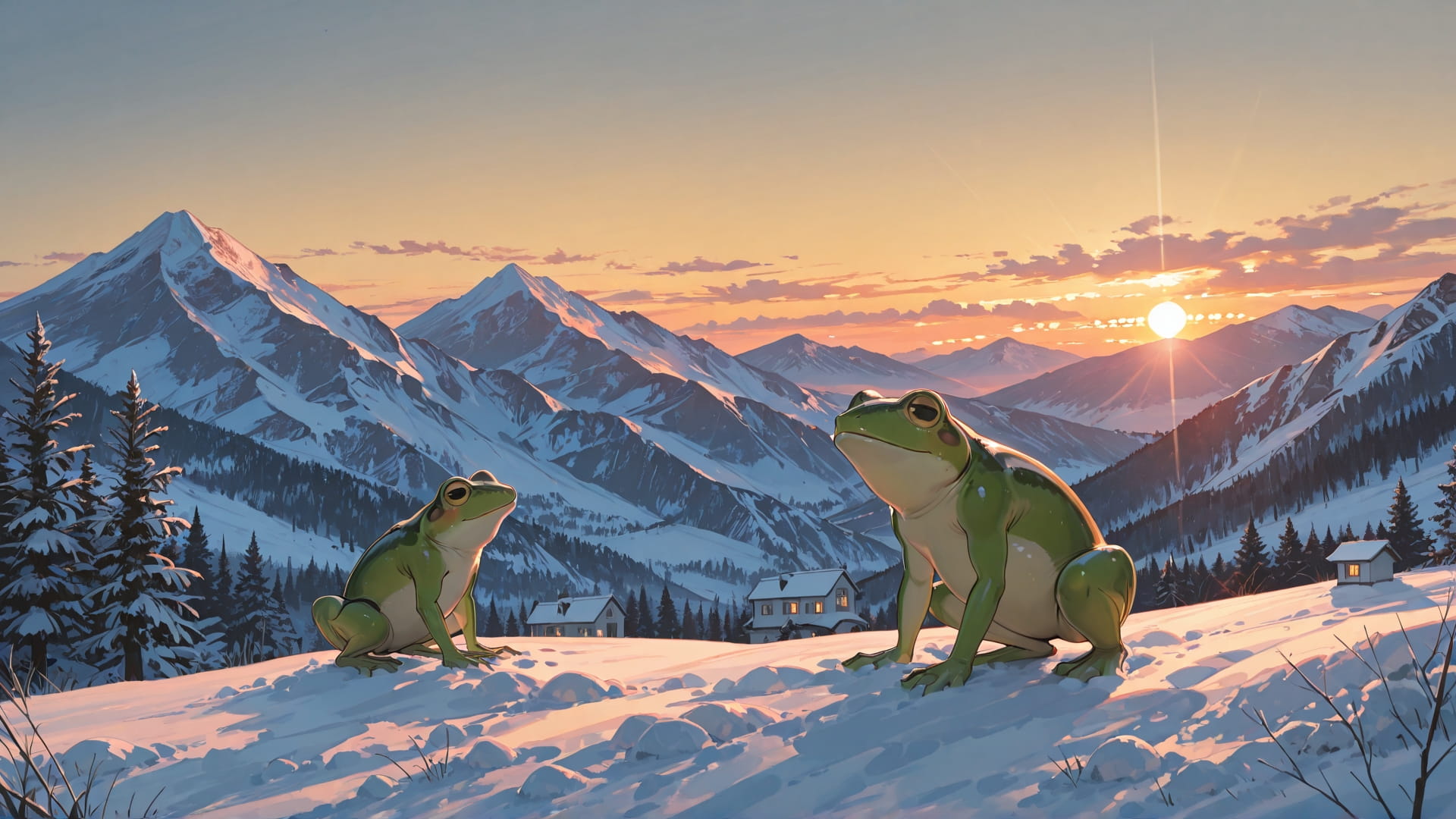 Yellow Sunset Mountain USA smartphone wallpaper free download, vertical 16:9 format, Yellow, Sunset, Mountain, Winter