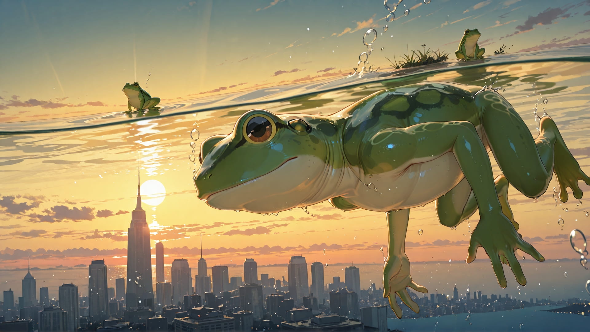 Yellow Sunset Sea USA smartphone wallpaper free download, vertical 16:9 format, Yellow, Sunset, Sea, Summer