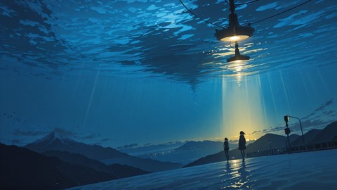 Yellow Afternoon Mountain Underwater smartphone wallpaper free download, vertical 9:16 format, Yellow, Afternoon, Mountain, Summer 001