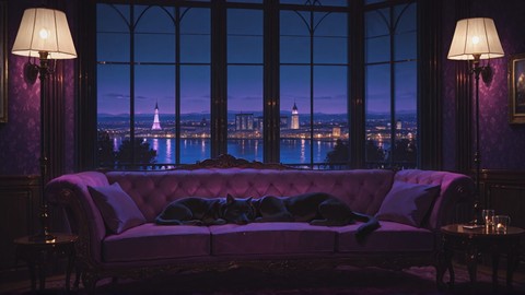 Purple Night City Velvet smartphone wallpaper free download, vertical 9:16 format, Purple, Night, City, Summer