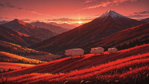 Red Sunset Mountain Velvet smartphone wallpaper free download, vertical 9:16 format, Red, Sunset, Mountain, Autumn