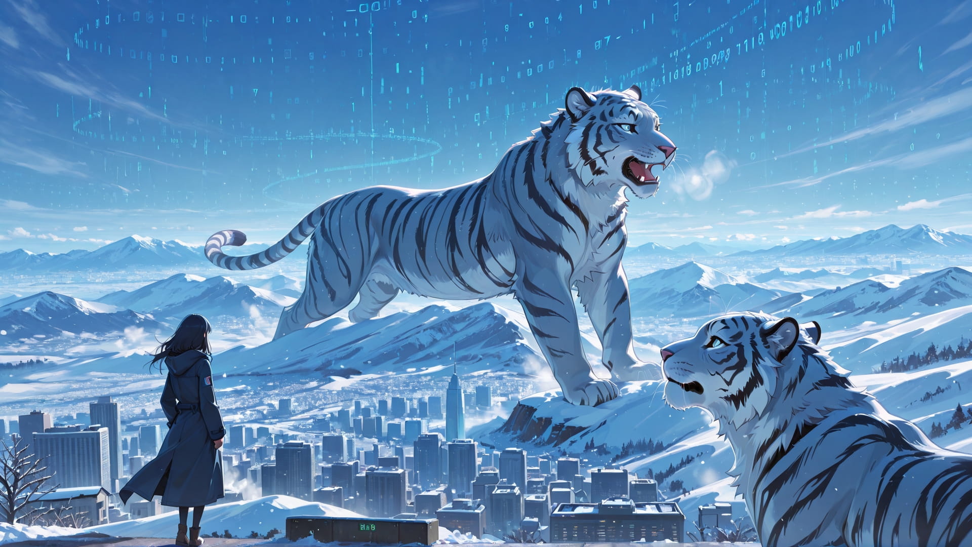 Blue Afternoon City Vibe smartphone wallpaper free download, vertical 16:9 format, Blue, Afternoon, City, Winter