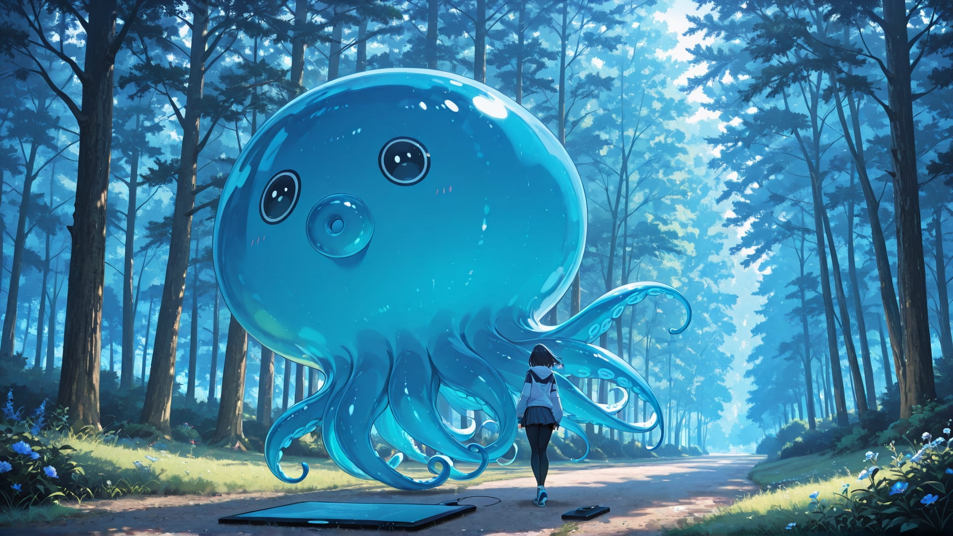 Blue Afternoon Nature Vibe smartphone wallpaper free download, vertical 16:9 format, Blue, Afternoon, Nature, Spring