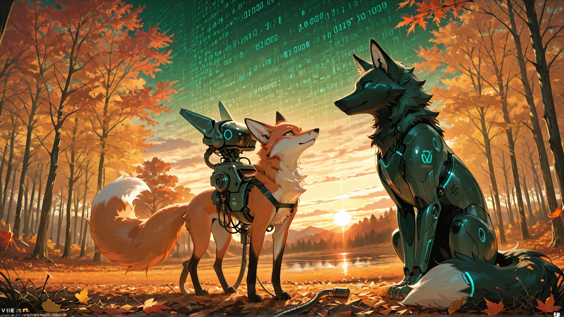 Green Sunset Nature Vibe smartphone wallpaper free download, vertical 16:9 format, Green, Sunset, Nature, Autumn