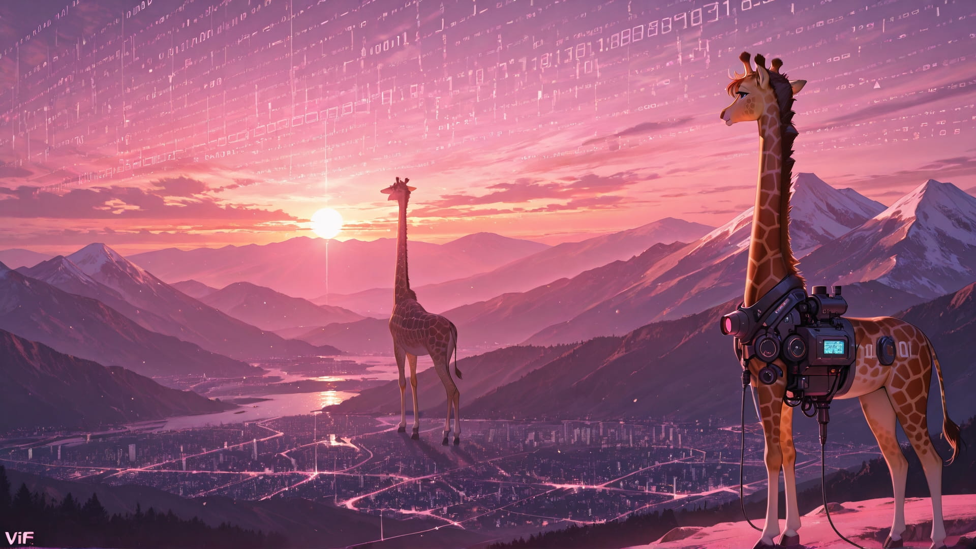 Pink Sunset Mountain Vibe smartphone wallpaper free download, vertical 16:9 format, Pink, Sunset, Mountain, Summer