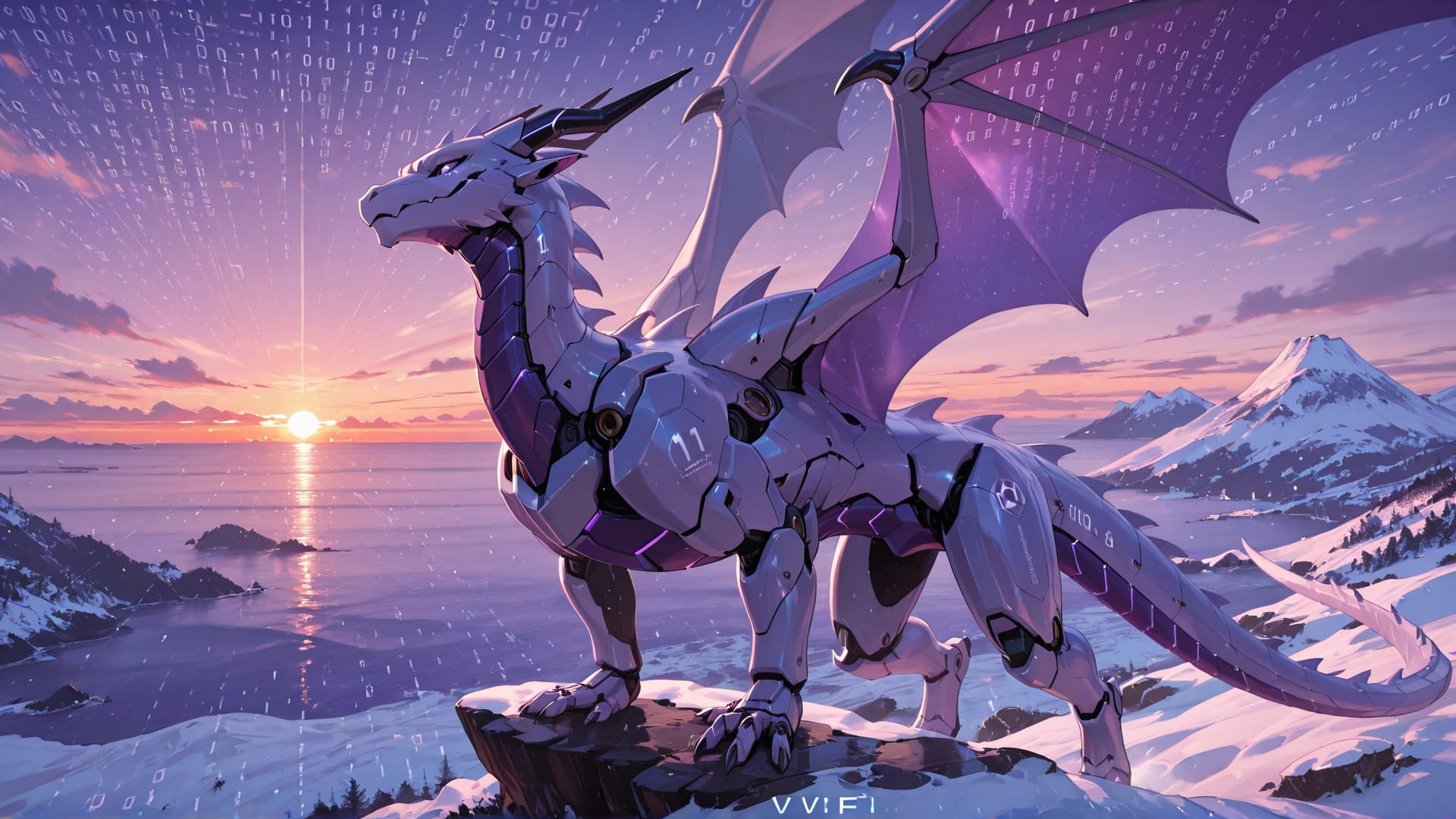 Purple Sunset Sea Vibe smartphone wallpaper free download, vertical 16:9 format, Purple, Sunset, Sea, Winter