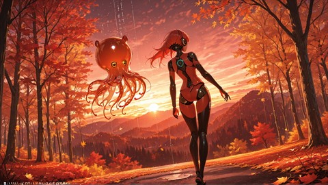 Red Sunset Nature Vibe smartphone wallpaper free download, vertical 9:16 format, Red, Sunset, Nature, Autumn