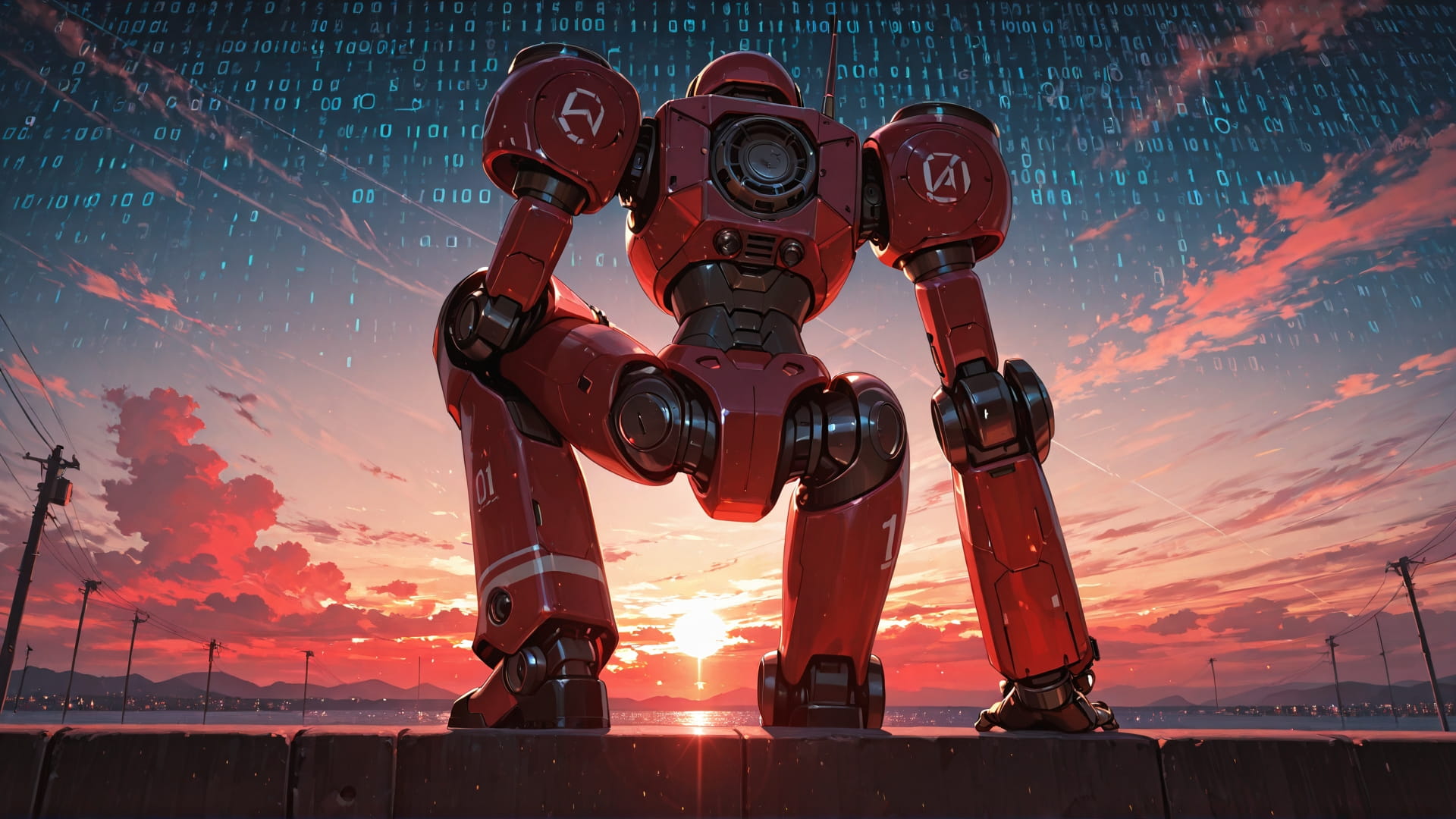 Red Sunset Sky Vibe smartphone wallpaper free download, vertical 16:9 format, Red, Sunset, Sky, Summer