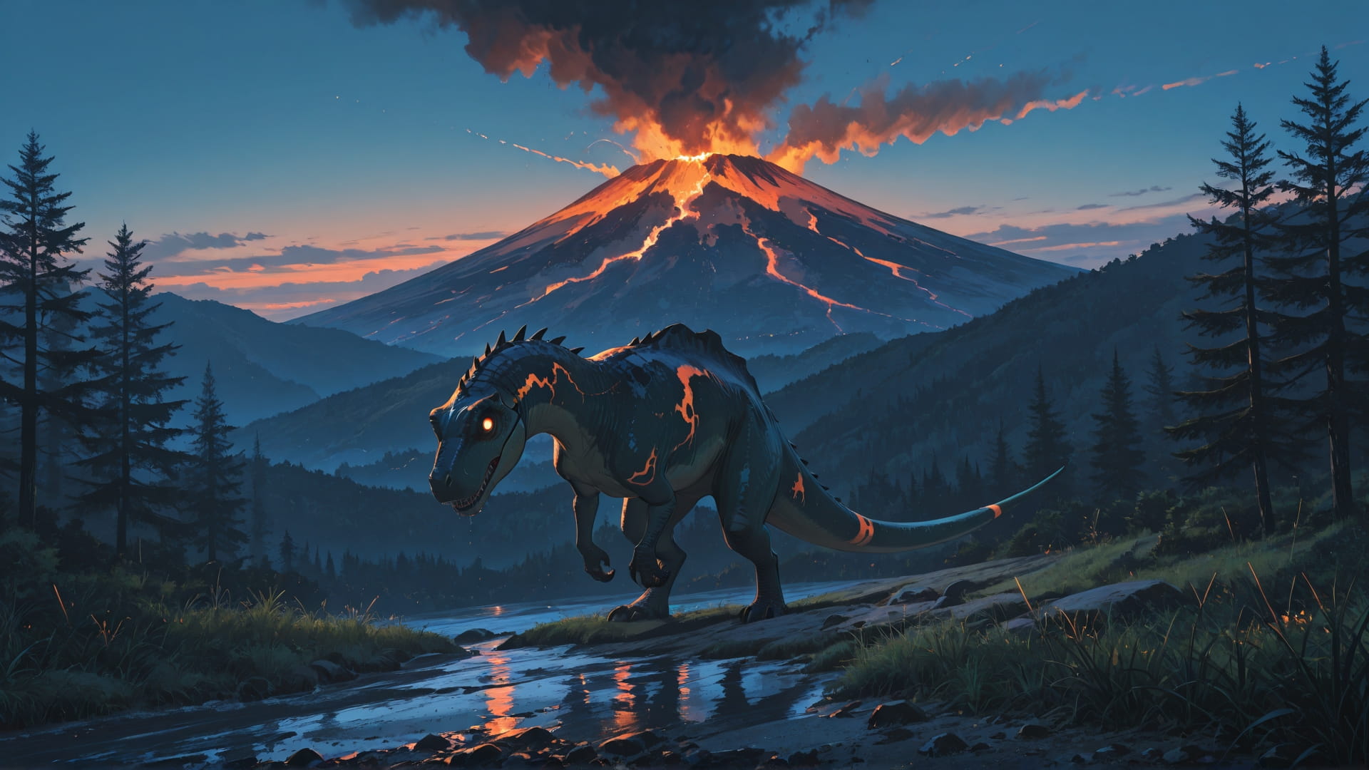 Blue Afternoon Nature Volcano smartphone wallpaper free download, vertical 16:9 format, Blue, Afternoon, Nature, Summer