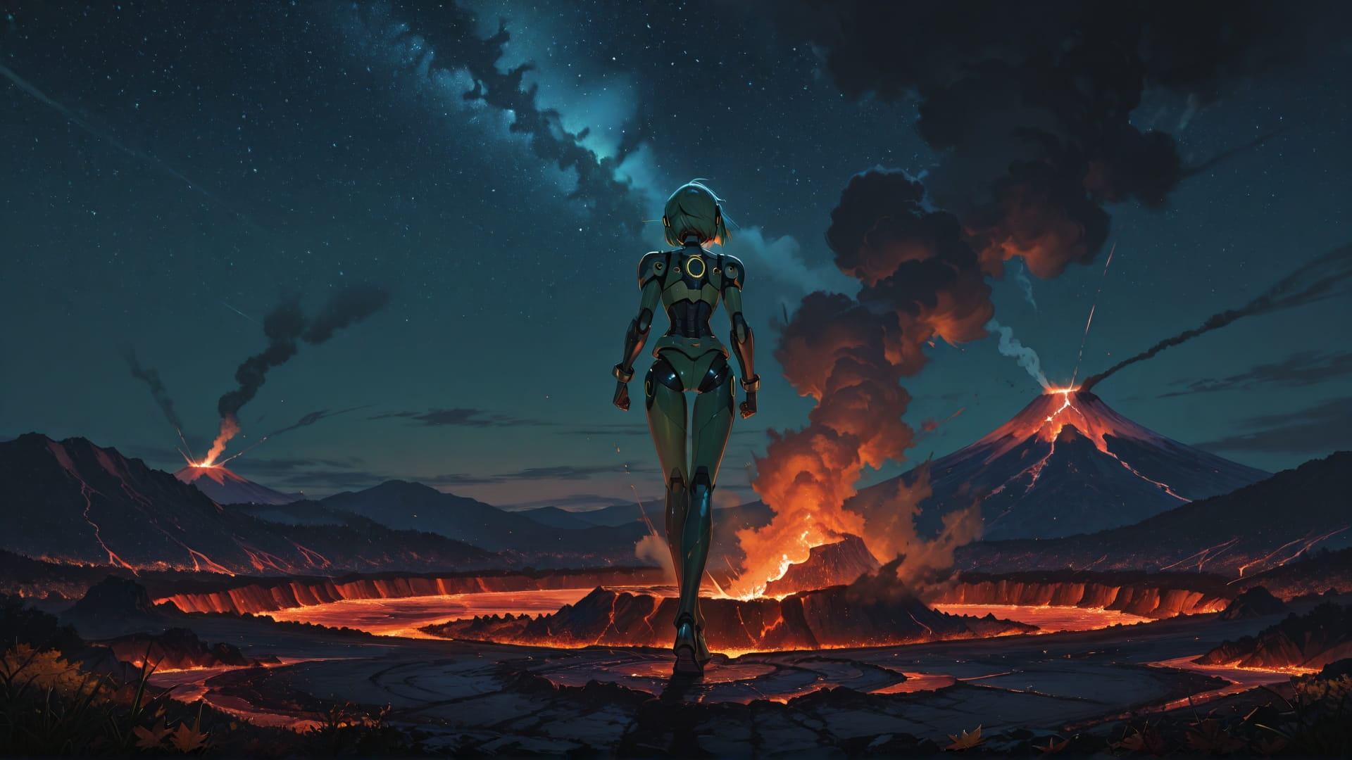 Green Afternoon Sky Volcano smartphone wallpaper free download, vertical 16:9 format, Green, Afternoon, Sky, Autumn