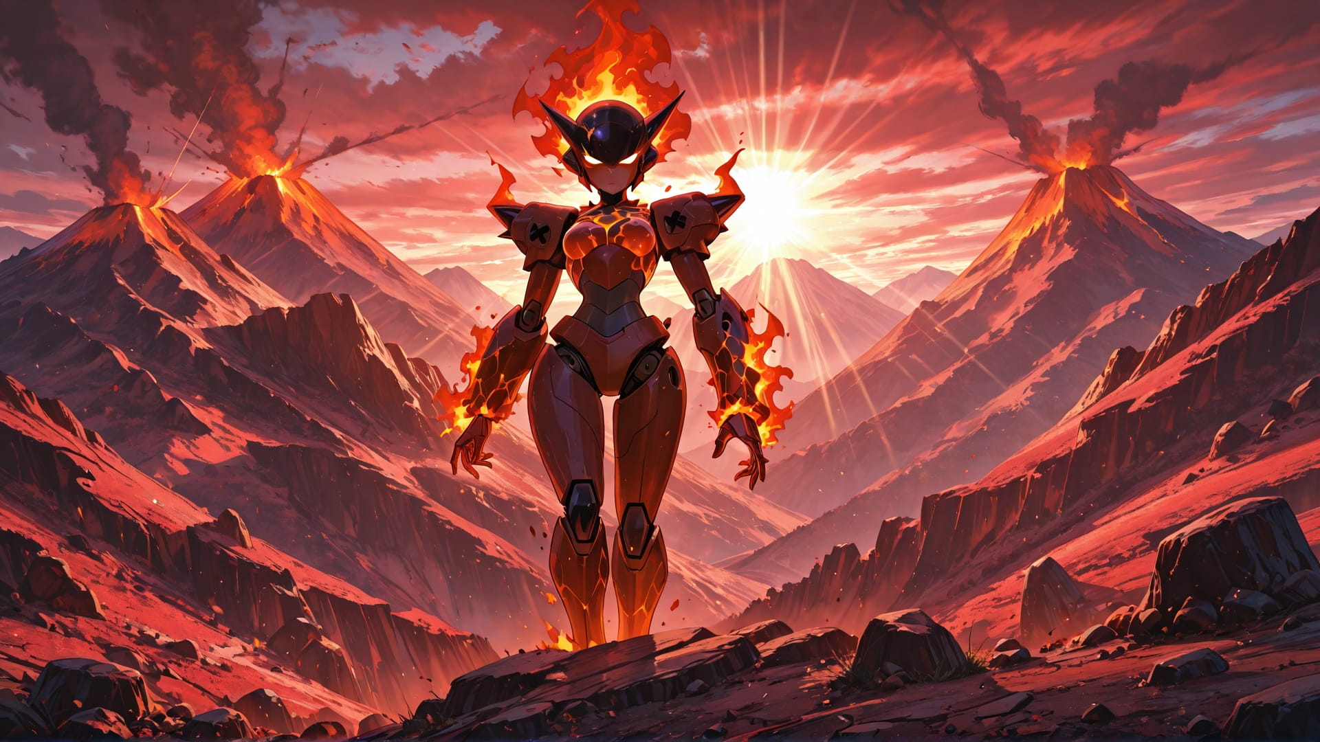 Red Afternoon Mountain Volcano smartphone wallpaper free download, vertical 16:9 format, Red, Afternoon, Mountain, Spring