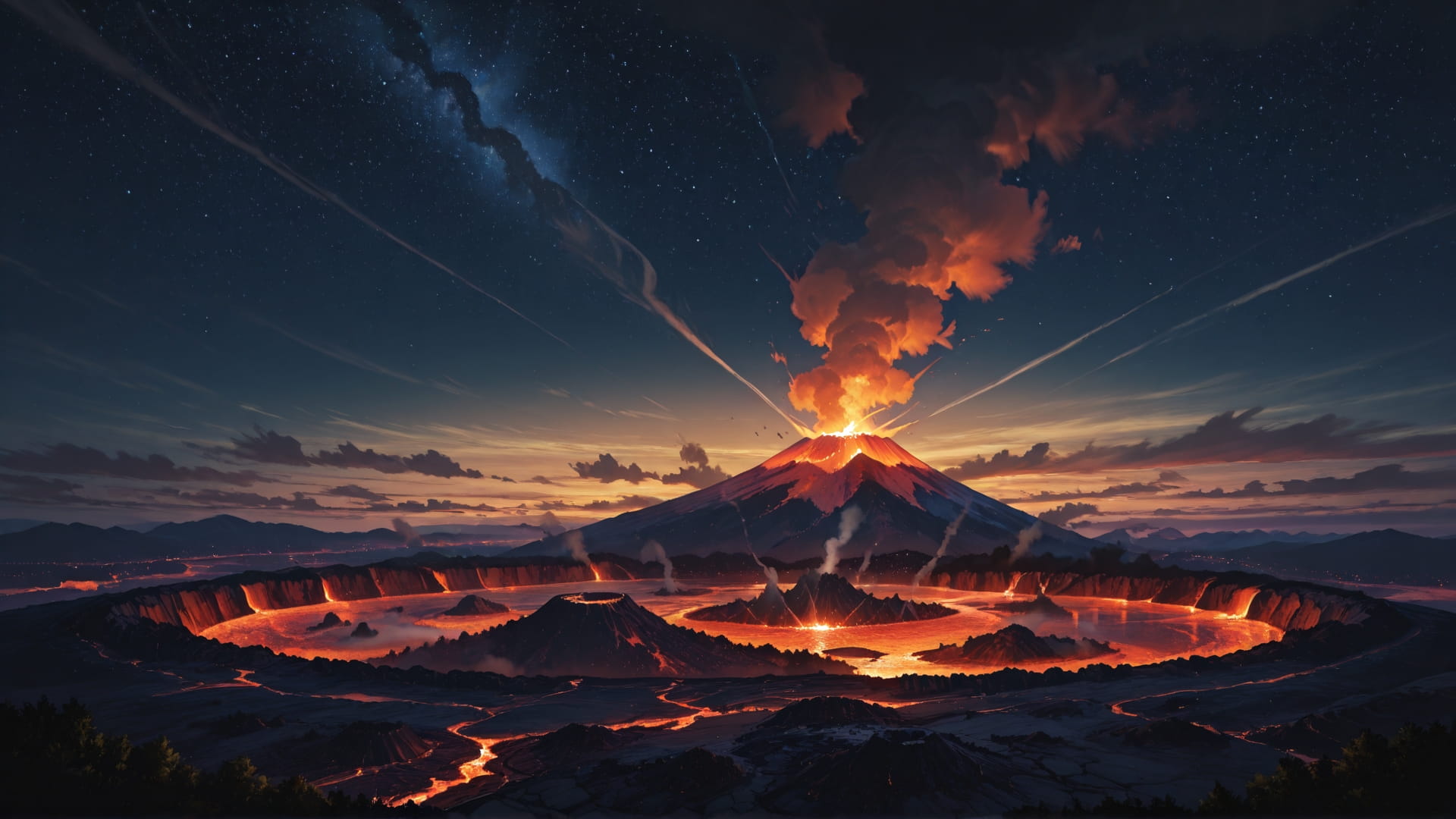 Yellow Afternoon Sky Volcano smartphone wallpaper free download, vertical 16:9 format, Yellow, Afternoon, Sky, Spring 001