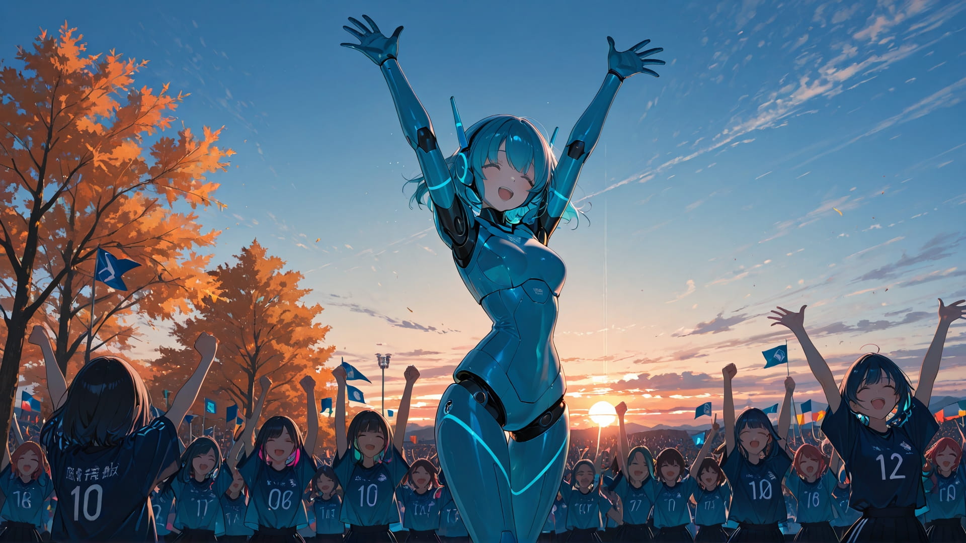 Blue Sunset Sky WorldCup2026 smartphone wallpaper free download, vertical 16:9 format, Blue, Sunset, Sky, Autumn
