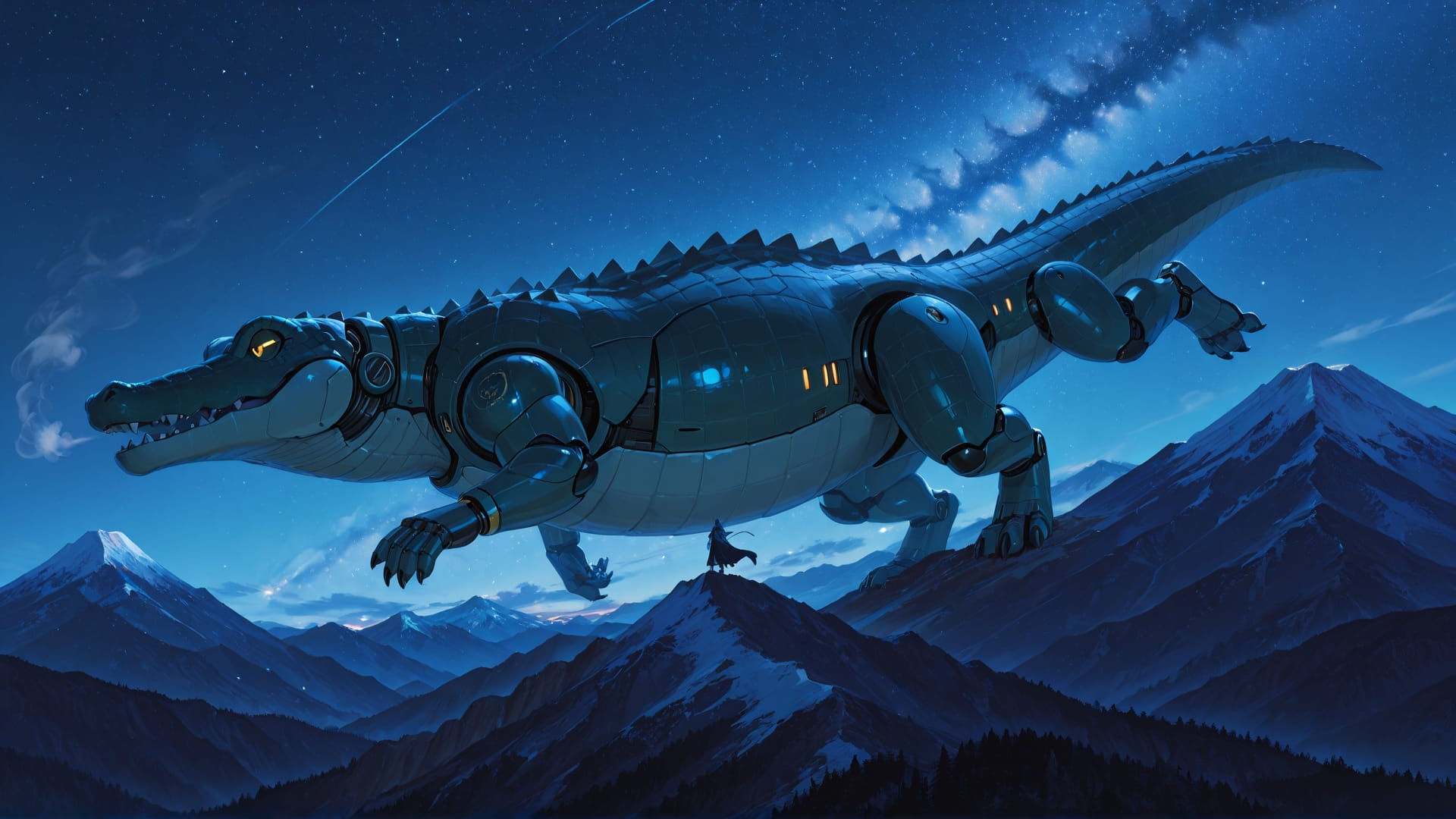 Blue Night Mountain Zenith smartphone wallpaper free download, vertical 16:9 format, Blue, Night, Mountain, Spring