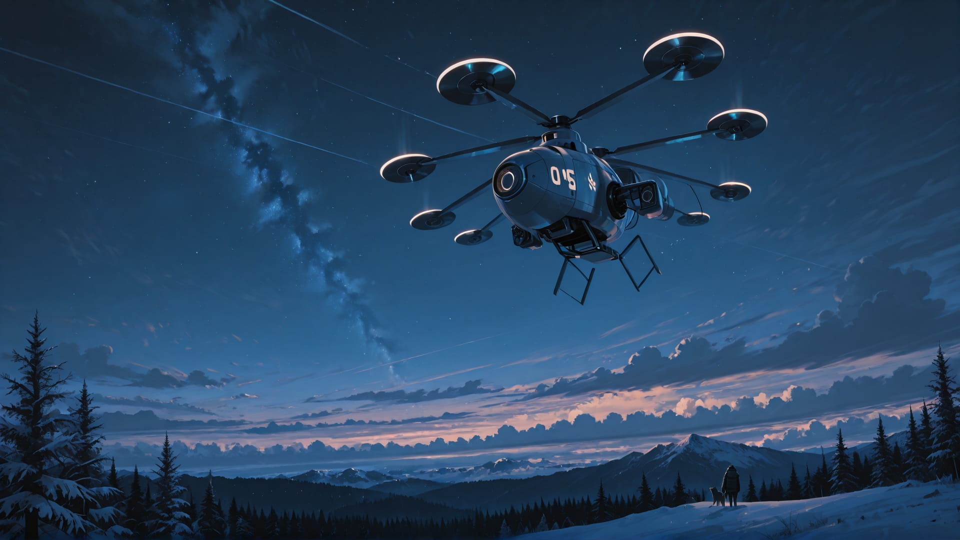 Brown Night Nature Zenith smartphone wallpaper free download, vertical 16:9 format, Brown, Night, Nature, Winter