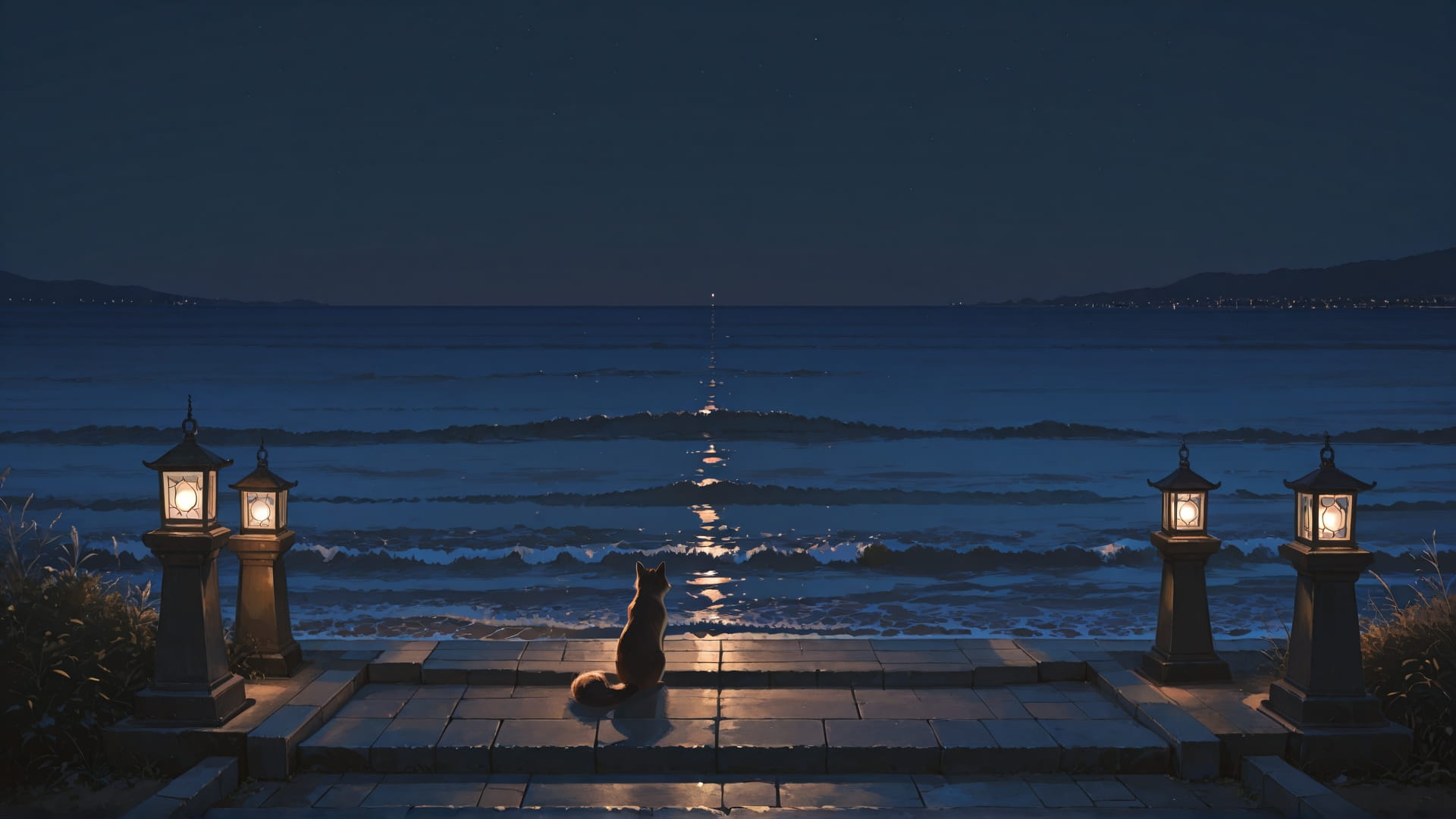 Brown Night Sea Zenith smartphone wallpaper free download, vertical 16:9 format, Brown, Night, Sea, Spring