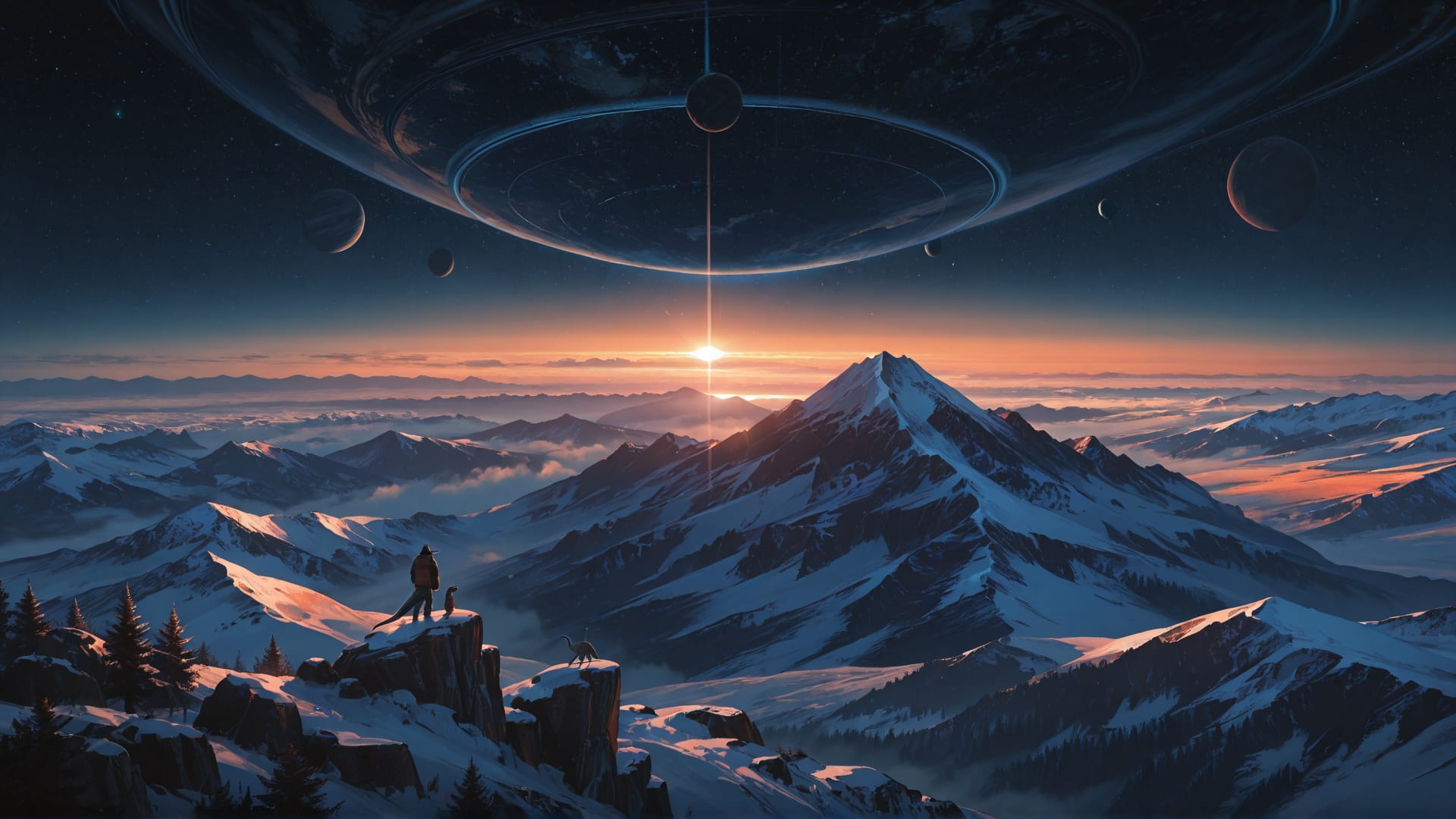 Orange Afternoon Mountain Zenith smartphone wallpaper free download, vertical 16:9 format, Orange, Afternoon, Mountain, Winter