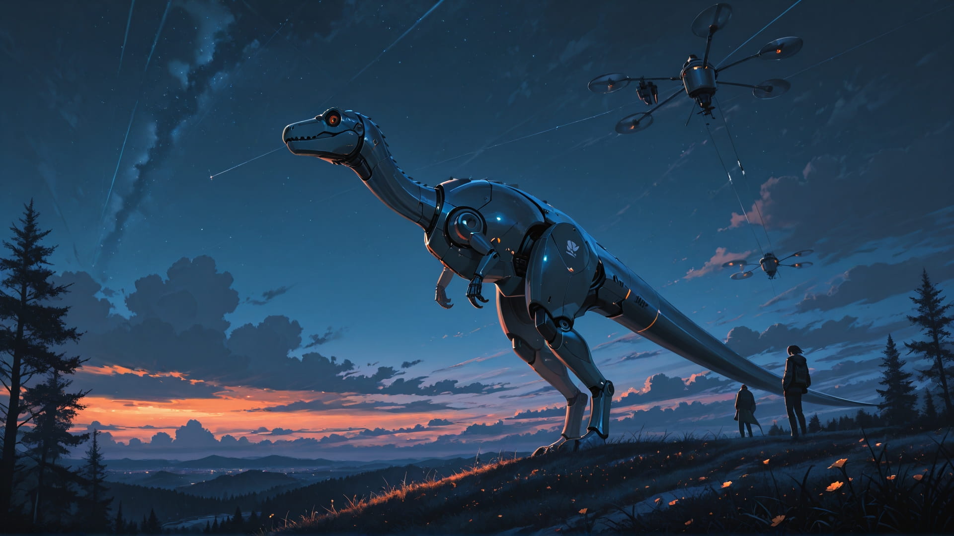 Orange Night Nature Zenith smartphone wallpaper free download, vertical 16:9 format, Orange, Night, Nature, Spring