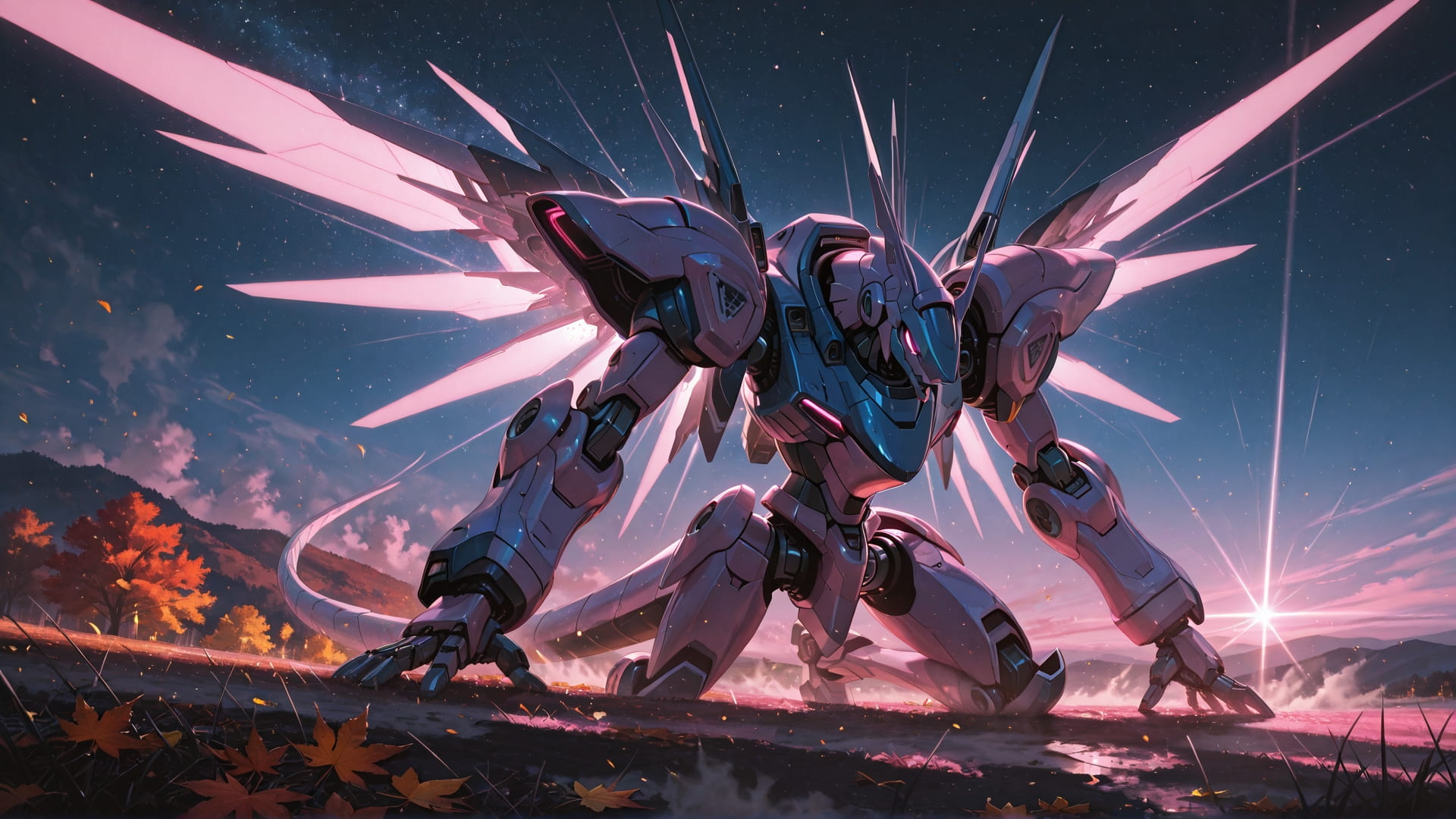 Pink Night Sky Zenith smartphone wallpaper free download, vertical 16:9 format, Pink, Night, Sky, Autumn