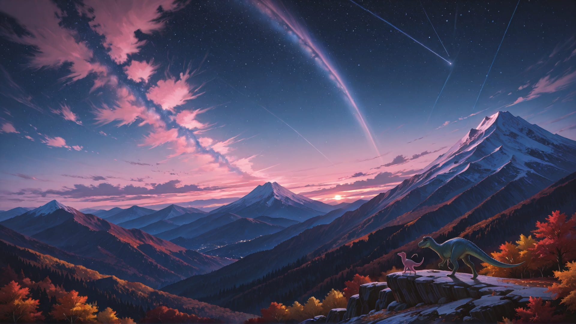 Pink Night Sky Zenith smartphone wallpaper free download, vertical 16:9 format, Pink, Night, Sky, Autumn