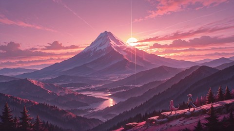 Pink Sunset Nature Zenith smartphone wallpaper free download, vertical 9:16 format, Pink, Sunset, Nature, Summer