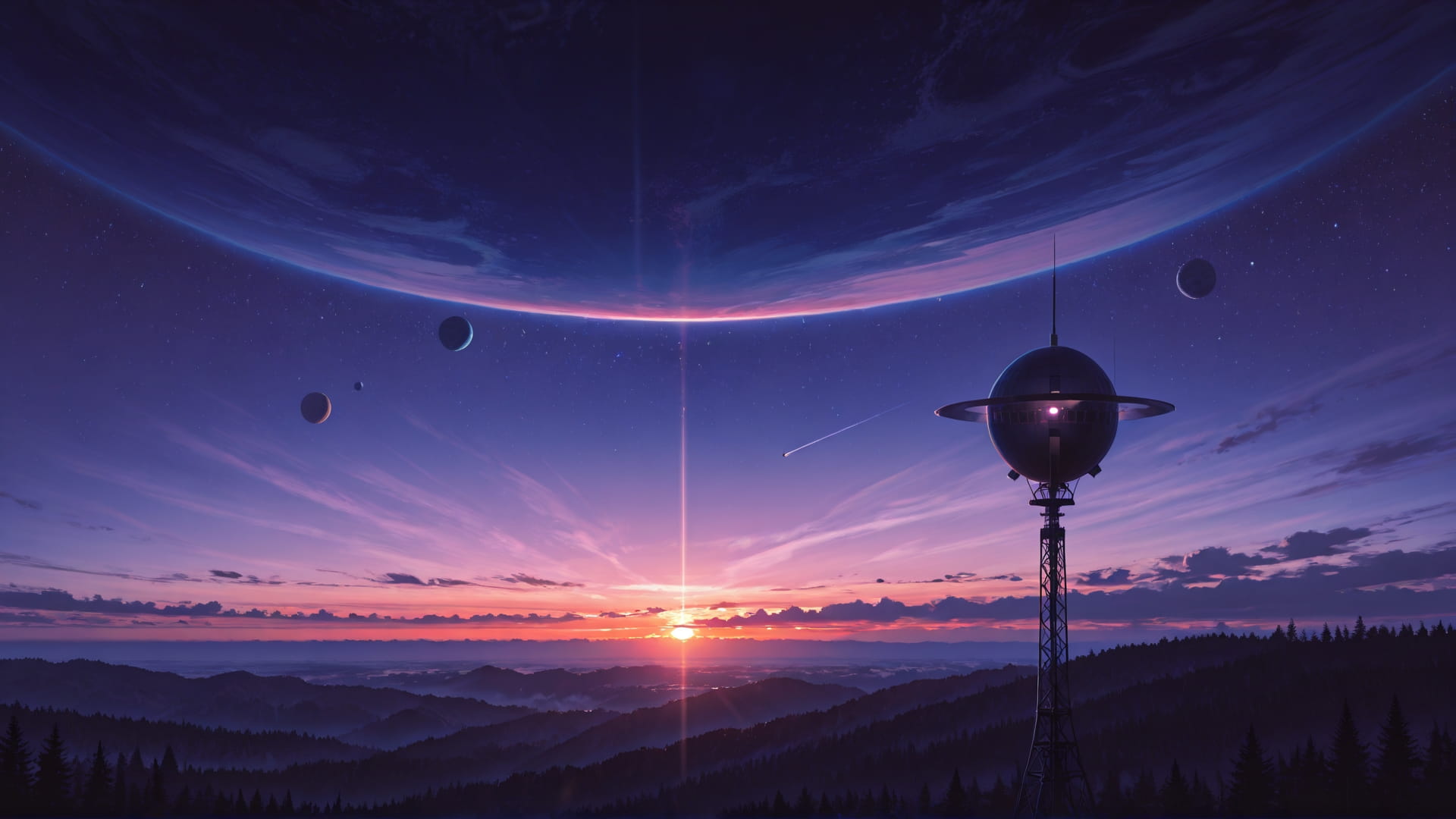 Purple Sunset Nature Zenith smartphone wallpaper free download, vertical 16:9 format, Purple, Sunset, Nature, Spring 001