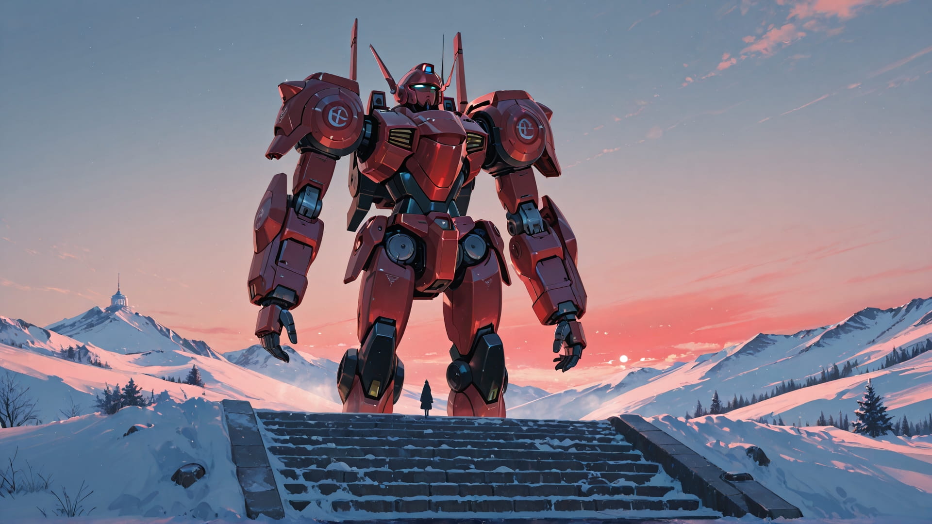 Red Afternoon Sky Zenith smartphone wallpaper free download, vertical 16:9 format, Red, Afternoon, Sky, Winter