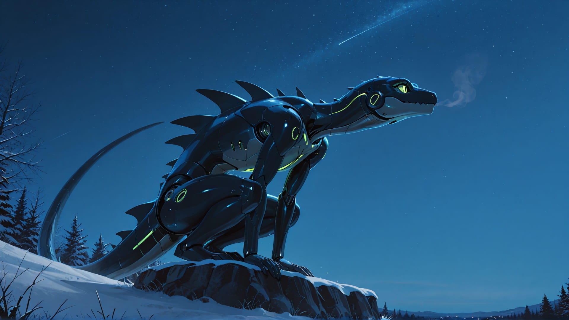 Blue Night Sky Zinegeist smartphone wallpaper free download, vertical 16:9 format, Blue, Night, Sky, Winter